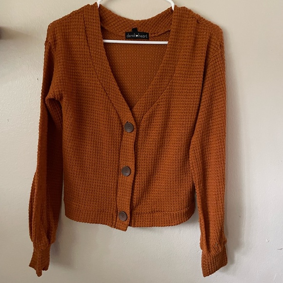 Derek Heart rust cardigan - Picture 2 of 6